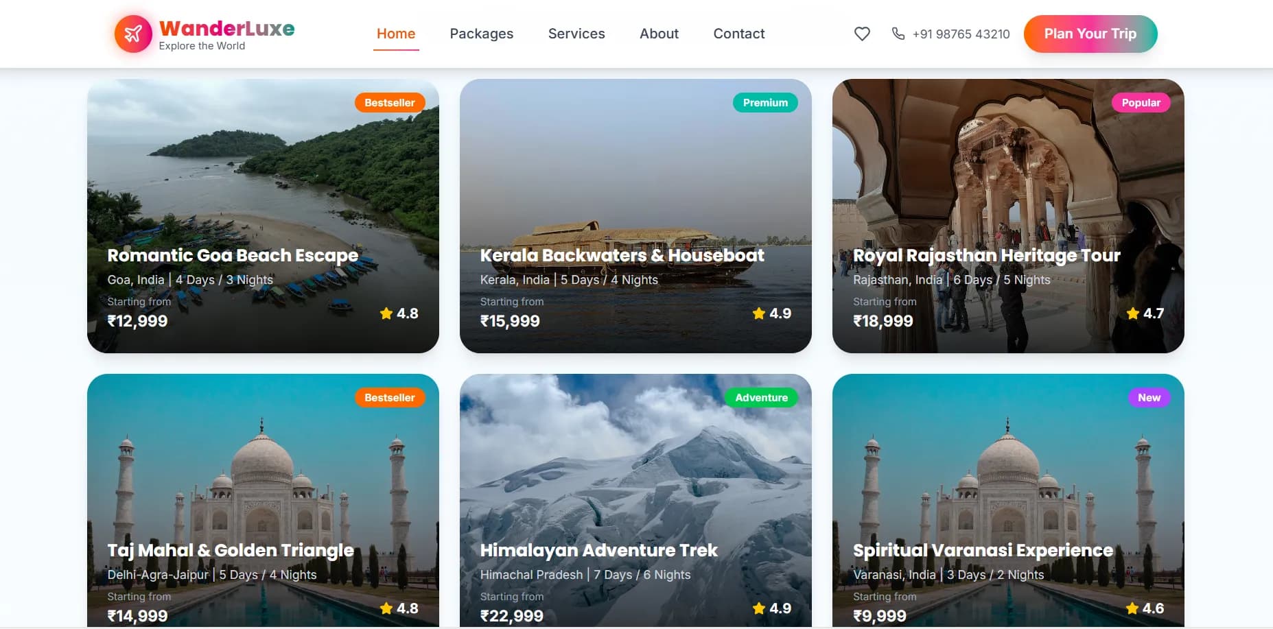 Wanderluxe Tours project preview